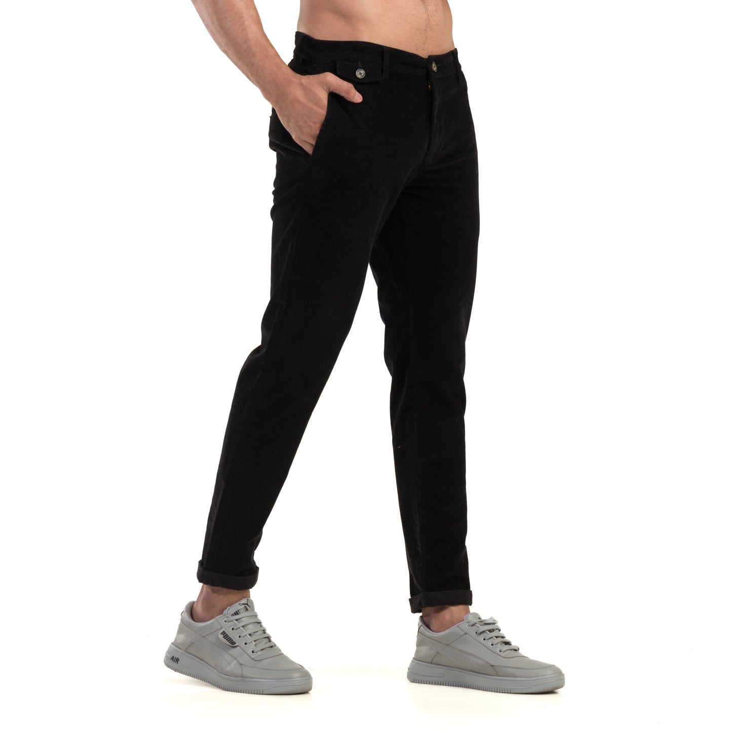 Black Corduroy Chinos