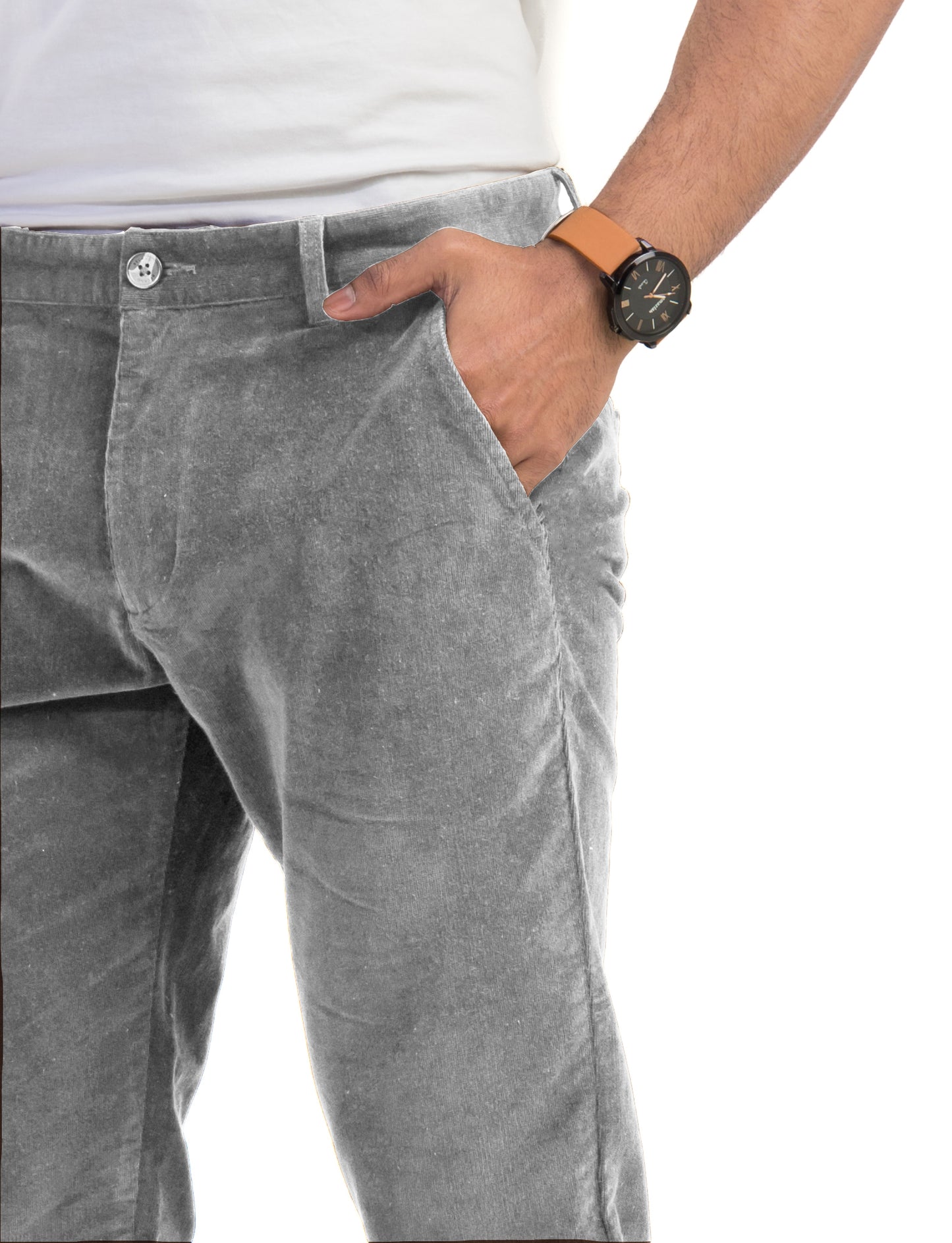 Grey Corduroy Chinos