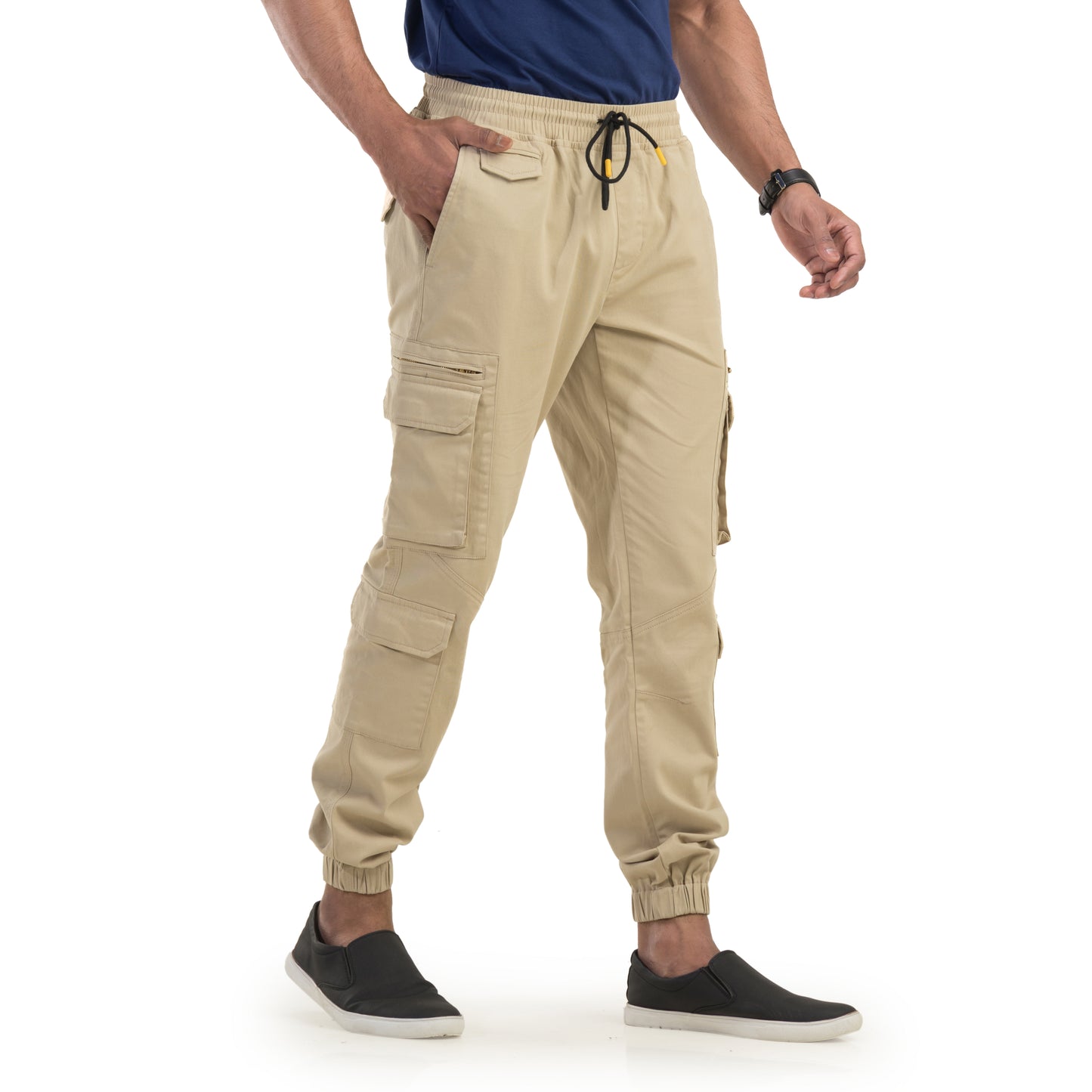Beige Cargo Jogger Trouser