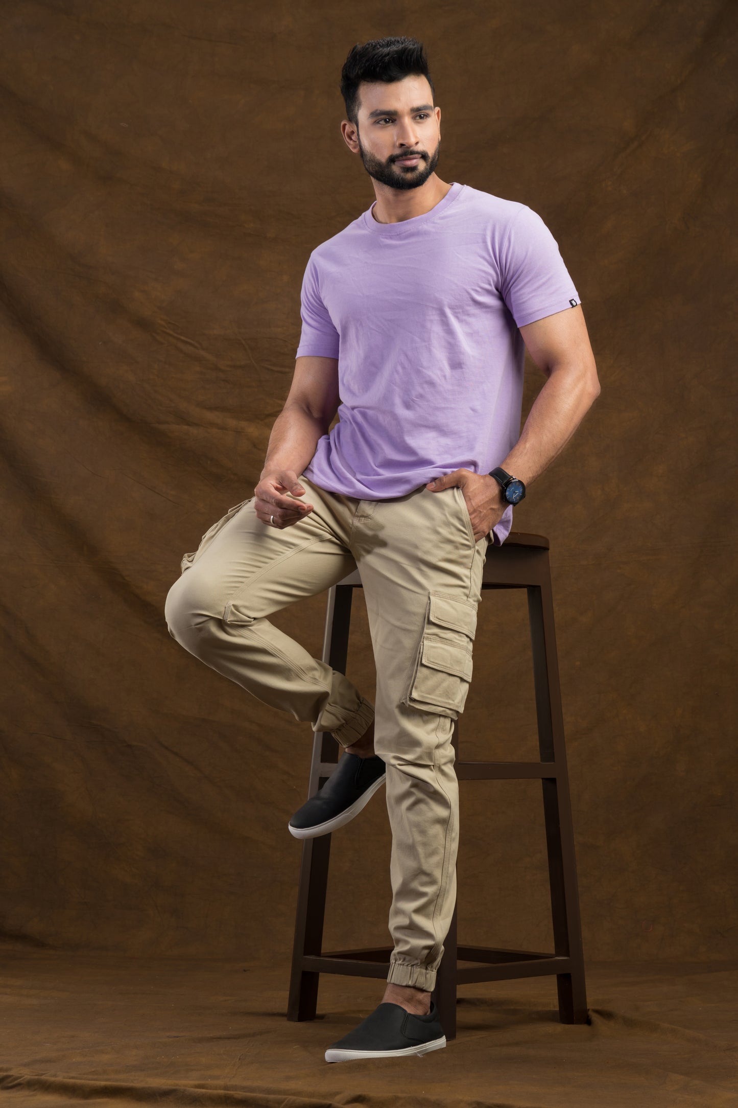 Beige Cargo Trouser