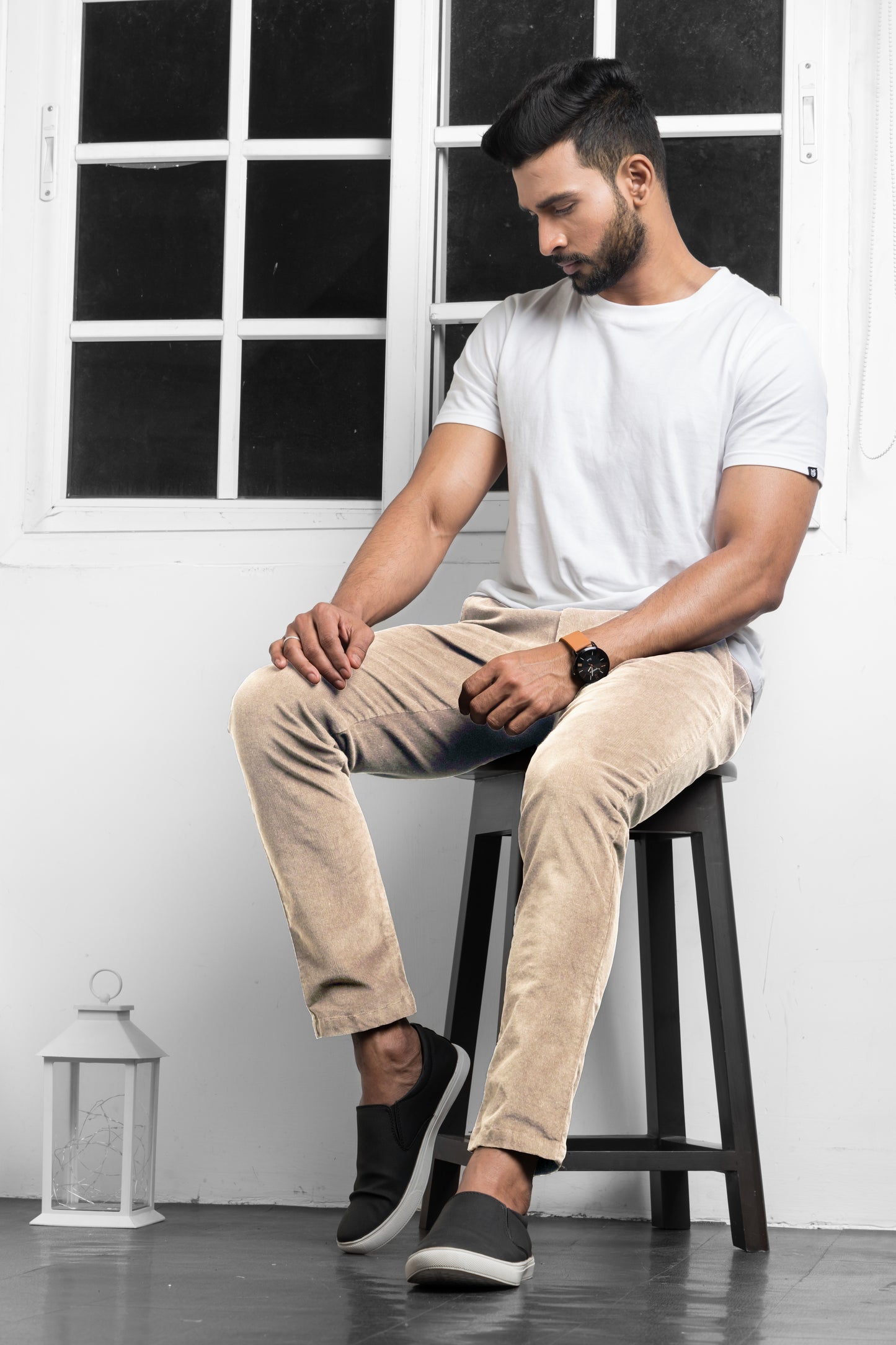 Beige Corduroy Chinos