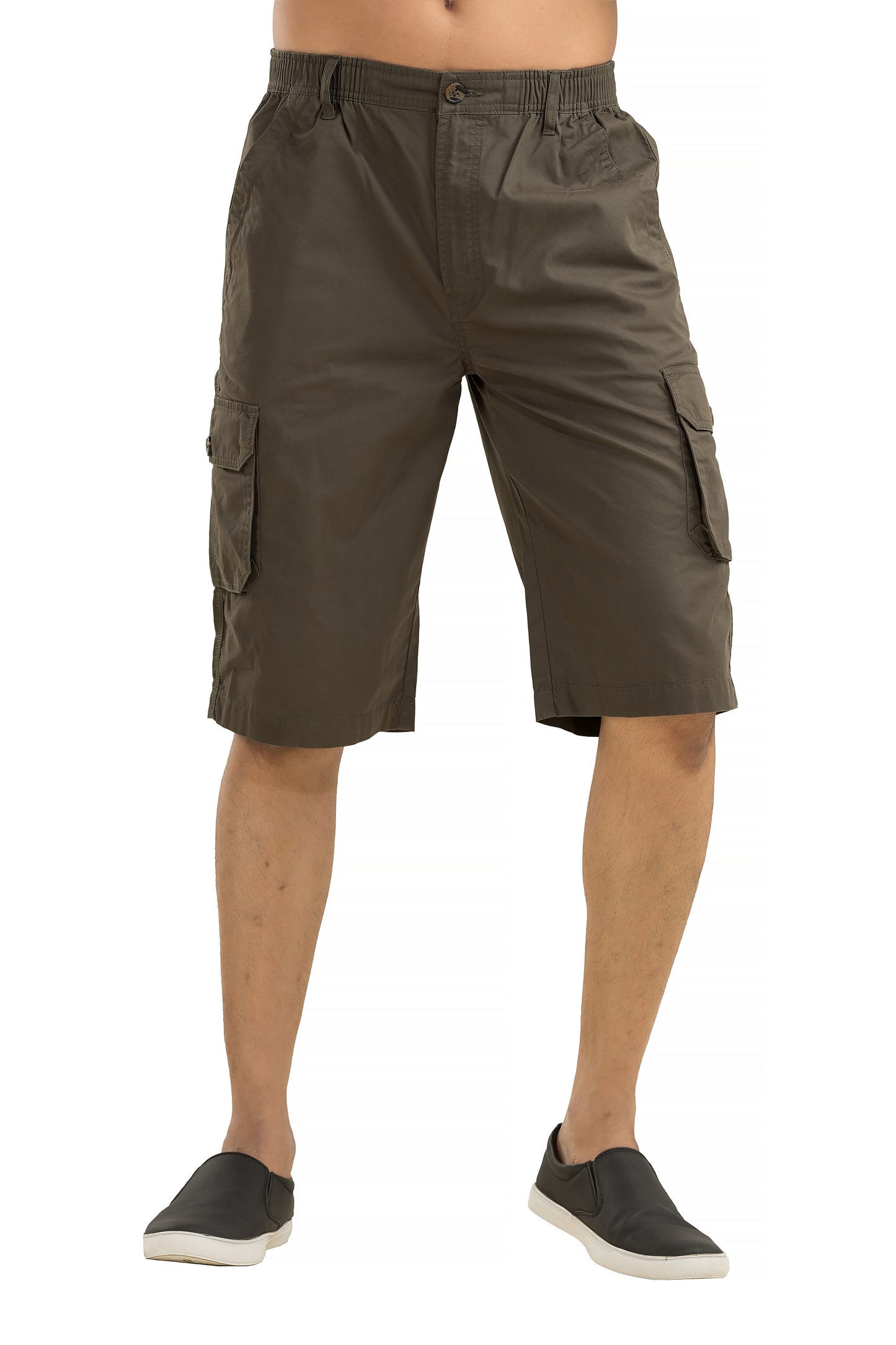 Olive Cargo Long Shorts