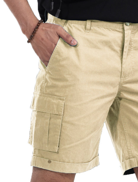 Beige Cotton Shorts