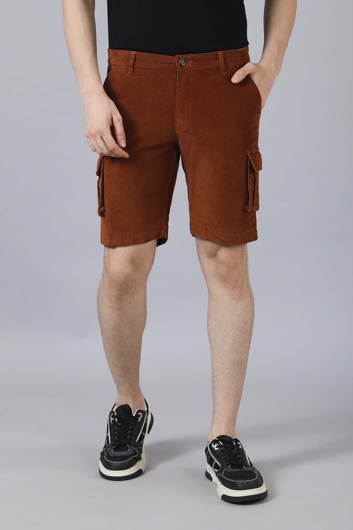 Rust Corduroy Shorts