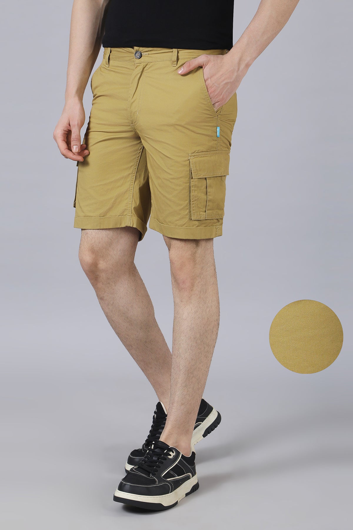 Khaki Cotton Shorts