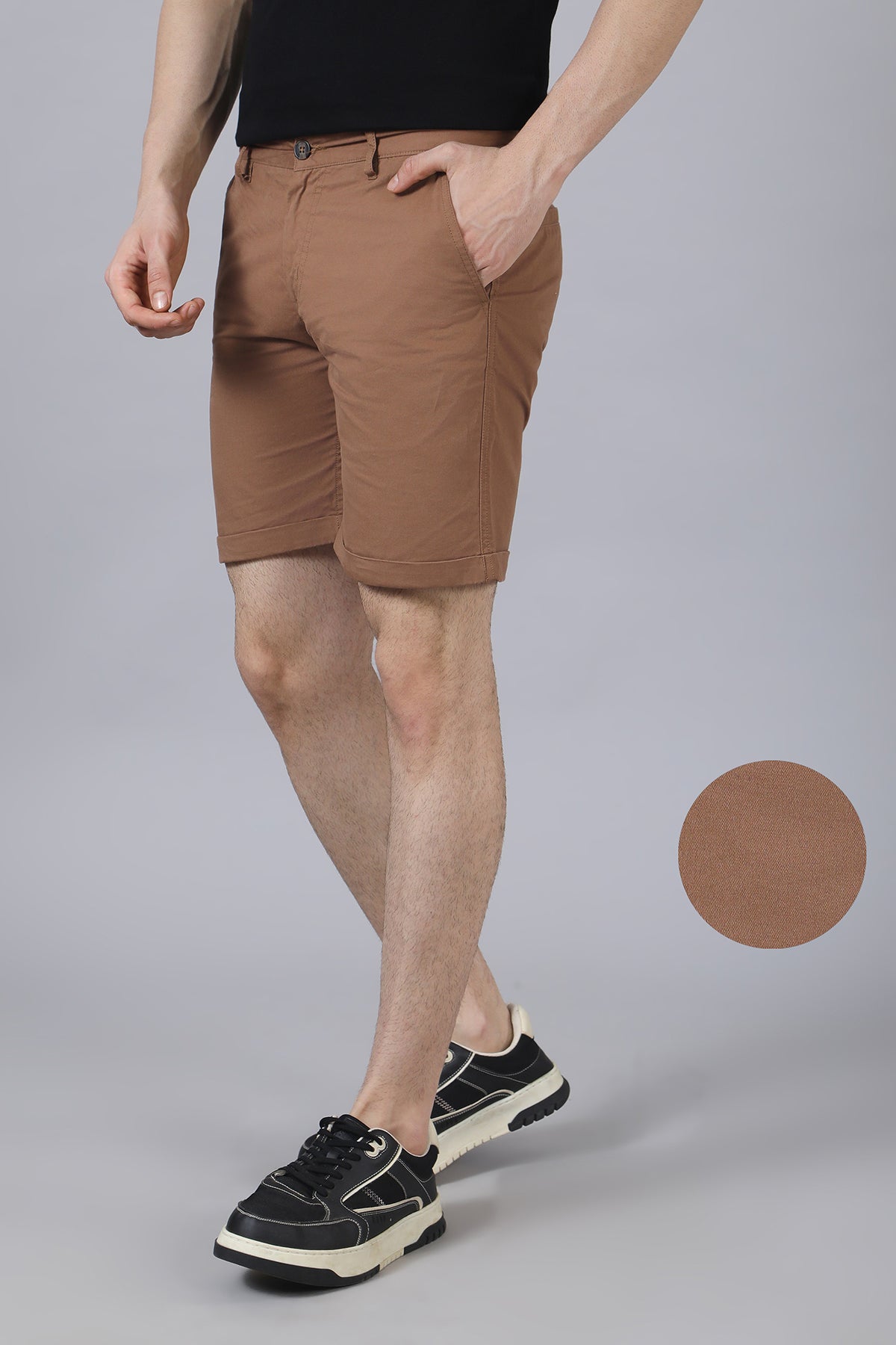 Light brown Cotton Shorts