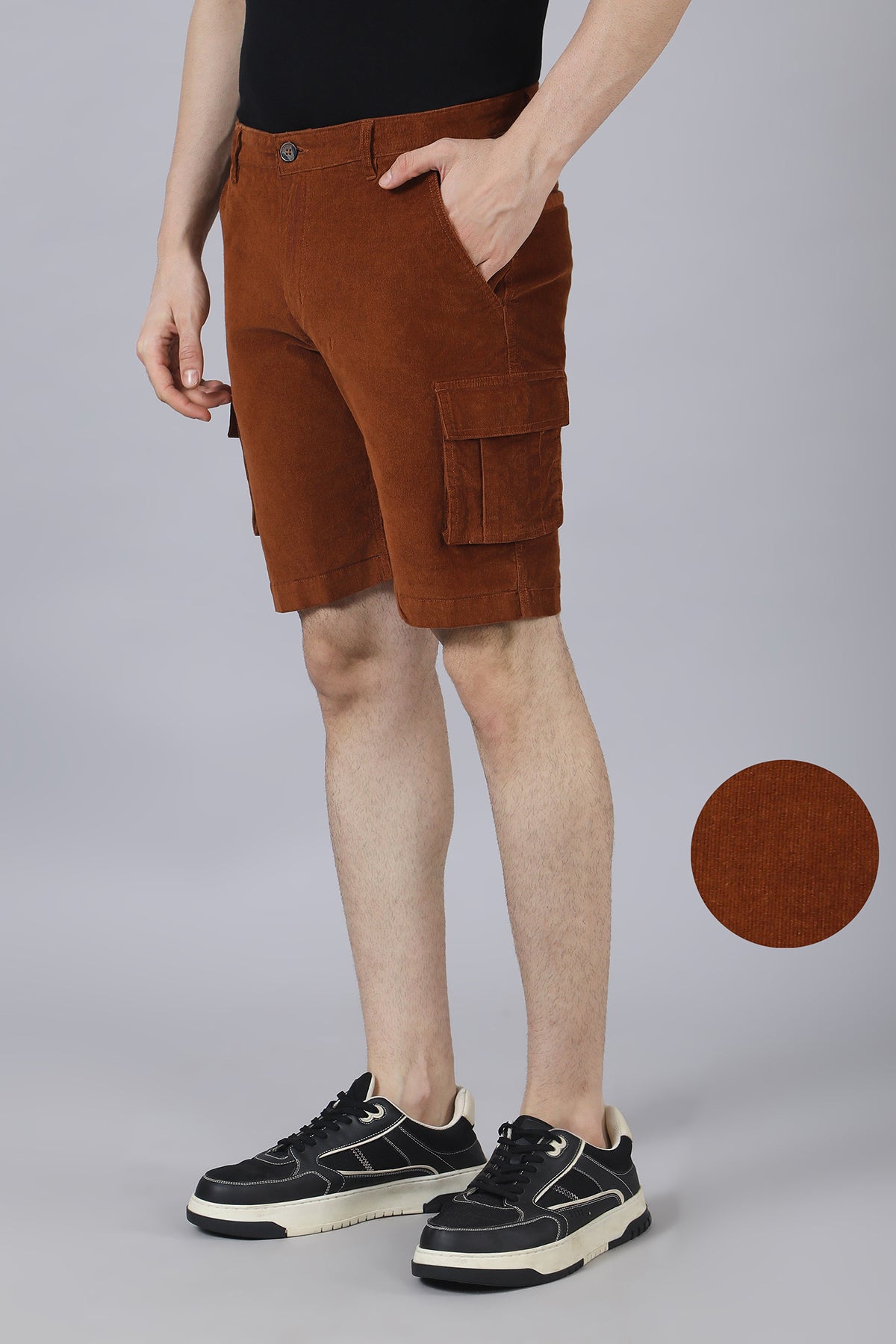 Rust Corduroy Shorts