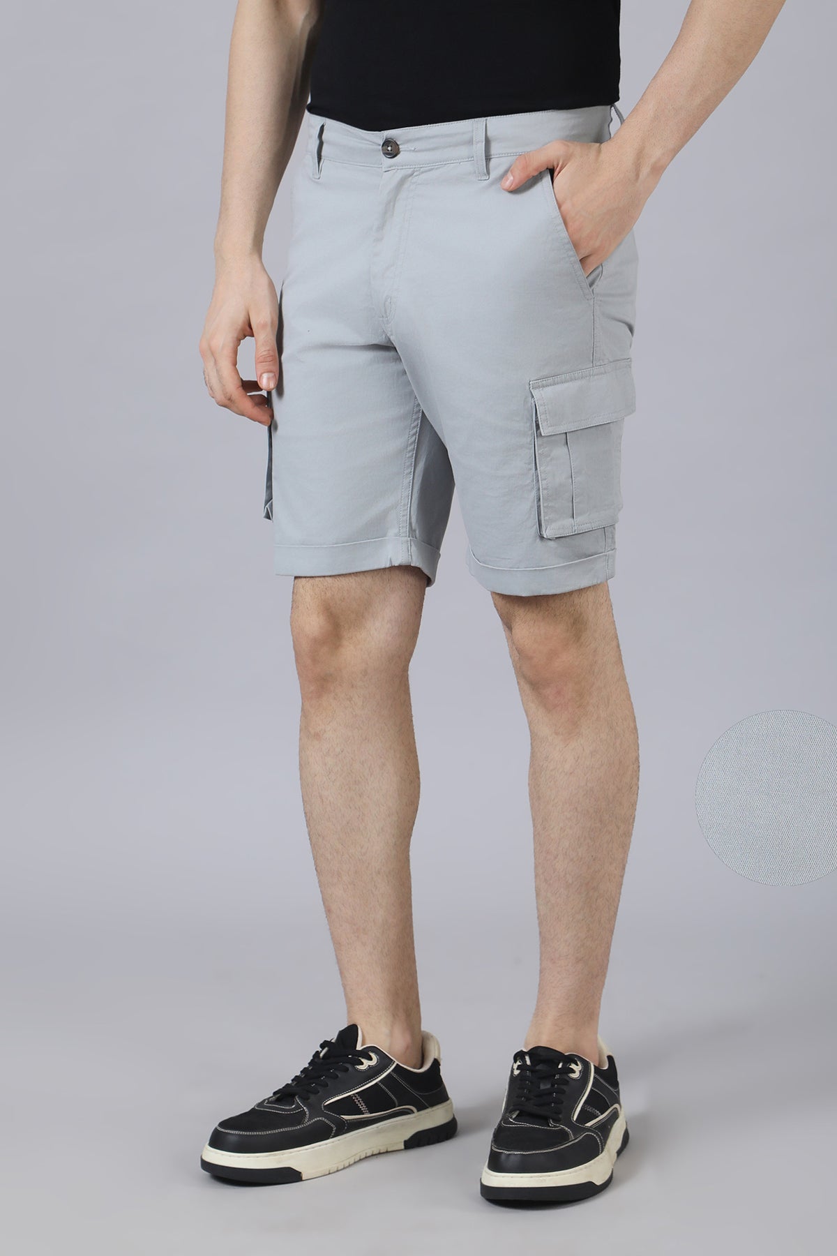 Grey Cotton Shorts