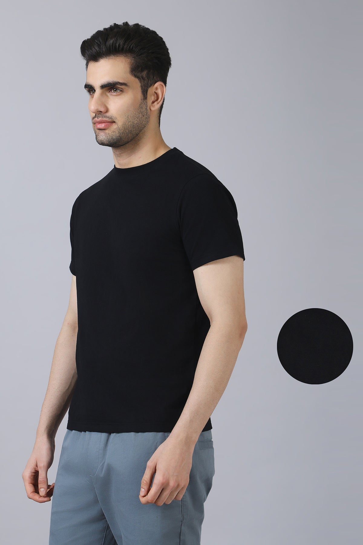 Black Cotton T-Shirt