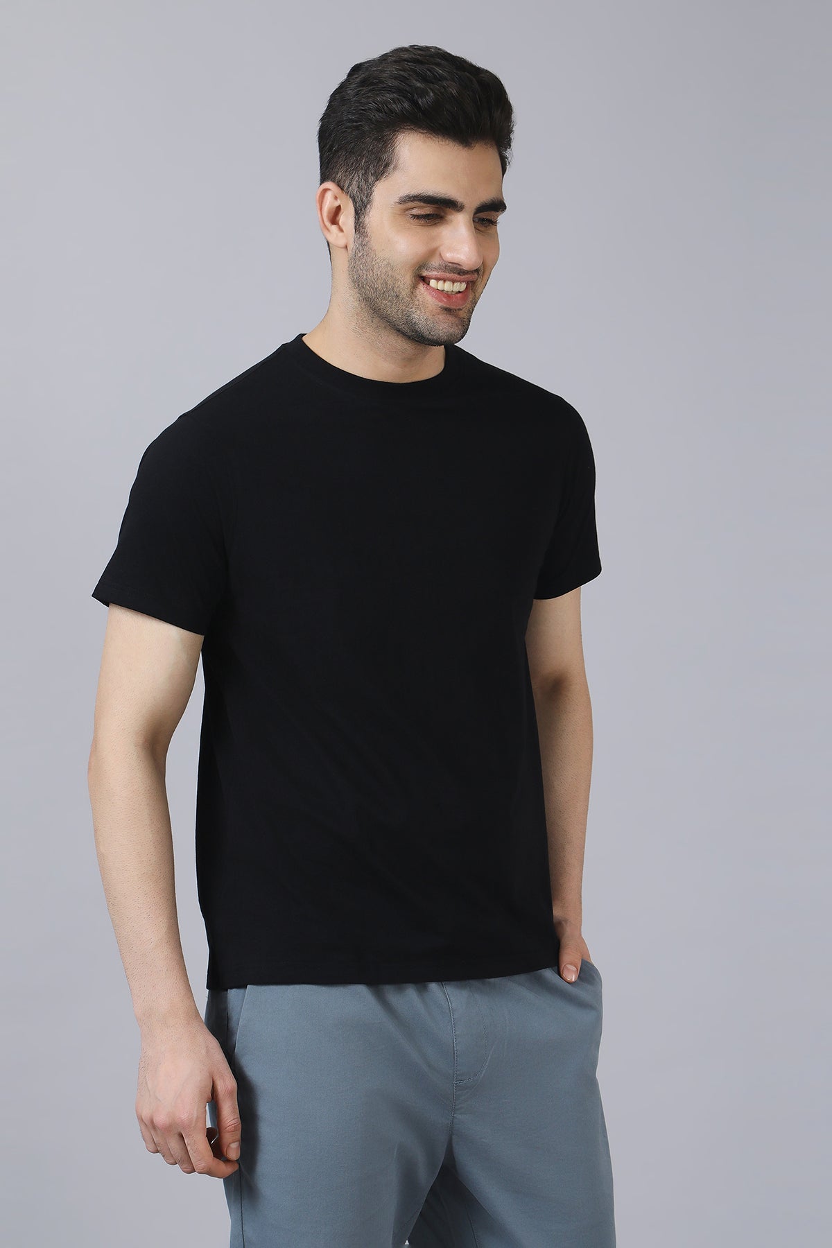 Black Cotton T-Shirt