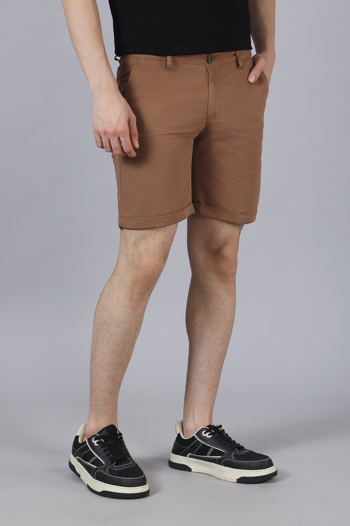Light brown Cotton Shorts