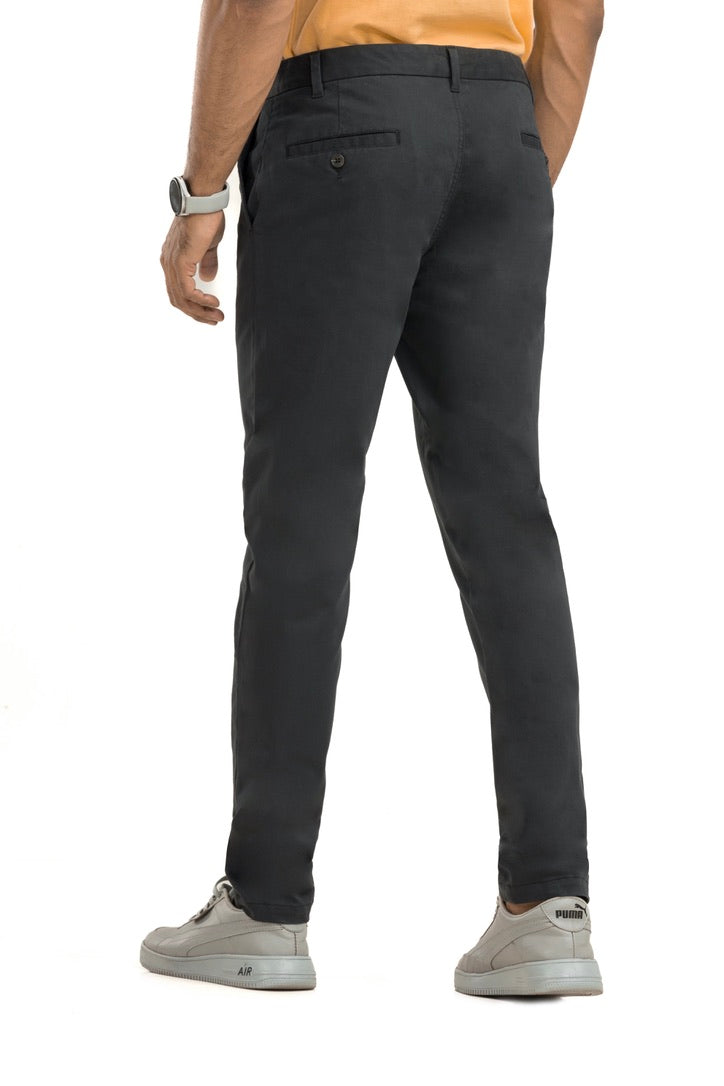 Black Cotton Chinos