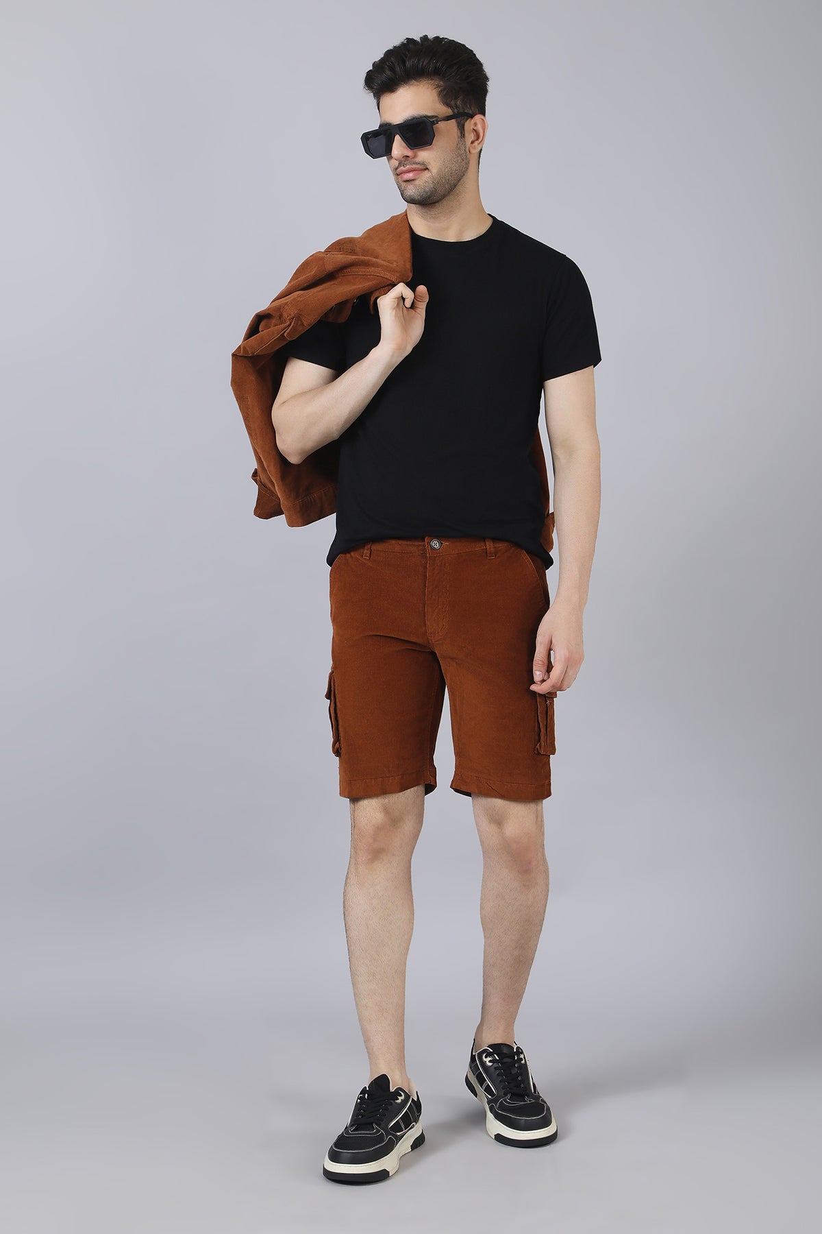 Rust Corduroy Shorts