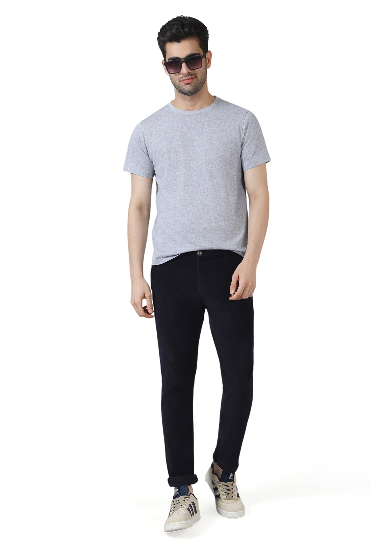 Grey Melange Cotton T-Shirt
