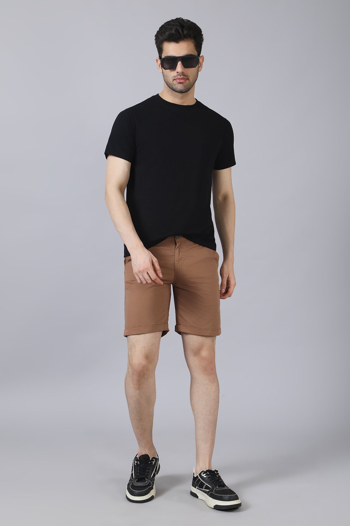 Light brown Cotton Shorts