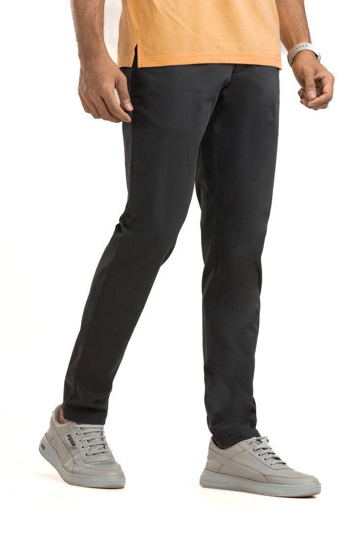 Black Cotton Chinos