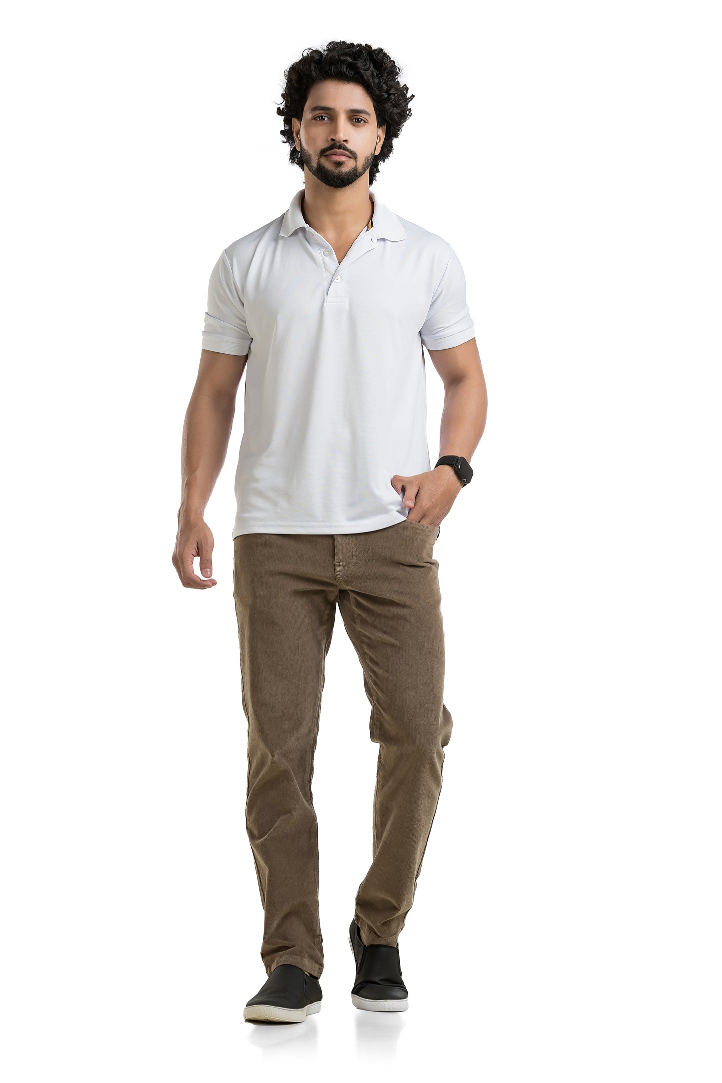 Slim Fit Stone Colour Corduroy Jeans Style