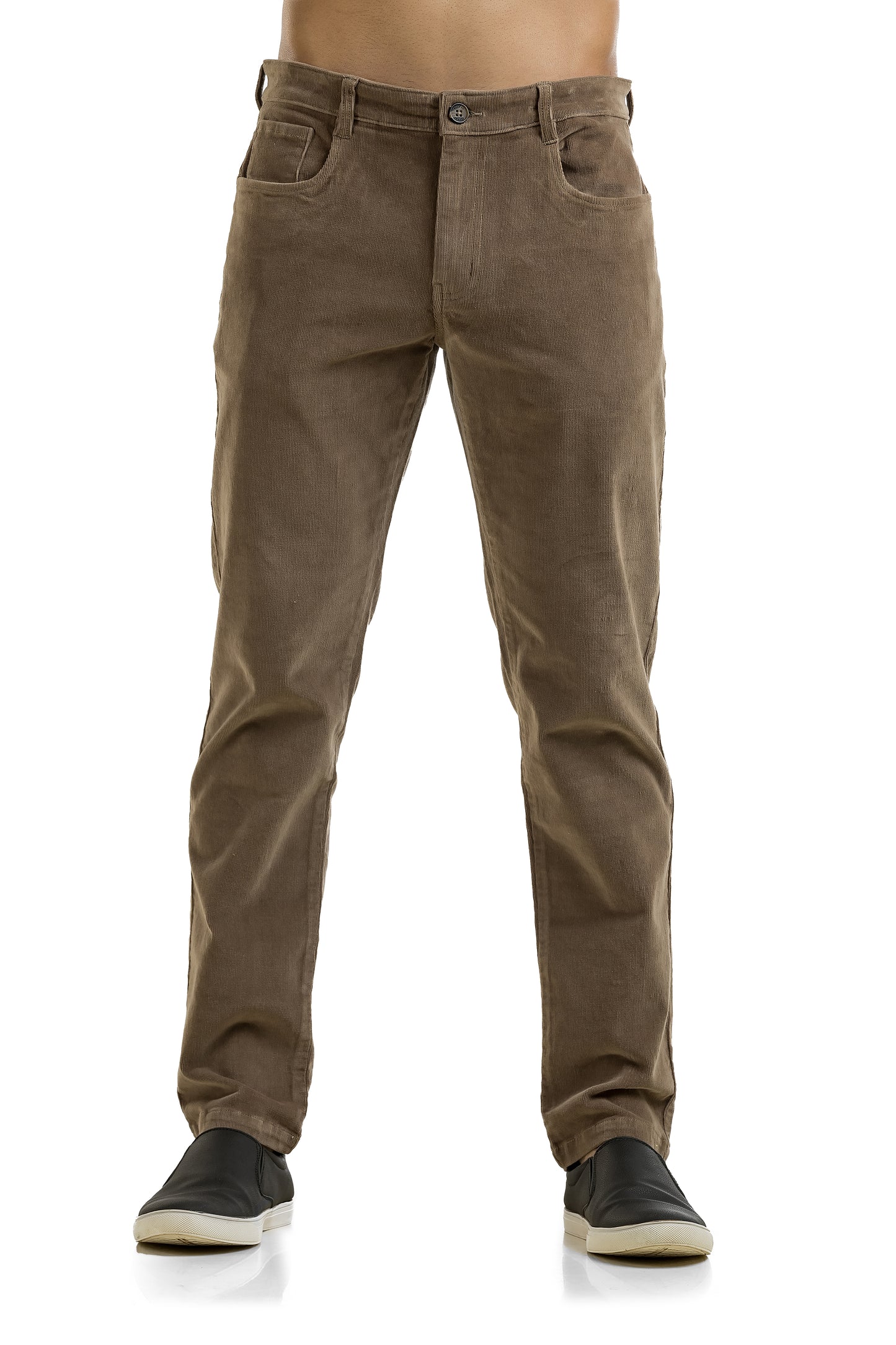 Slim Fit Stone Colour Corduroy Jeans Style
