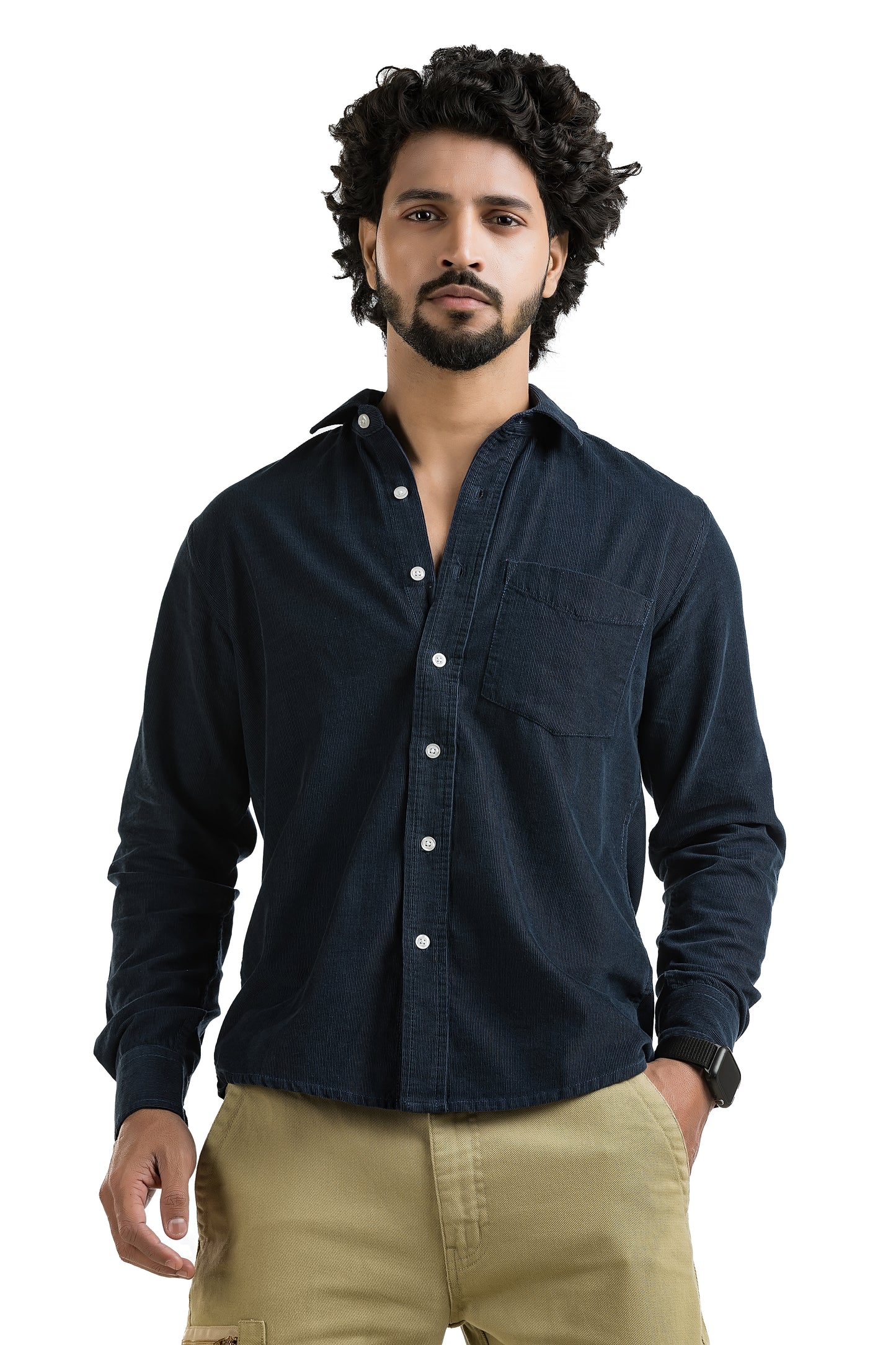 Dark Blue Corduroy Shirt
