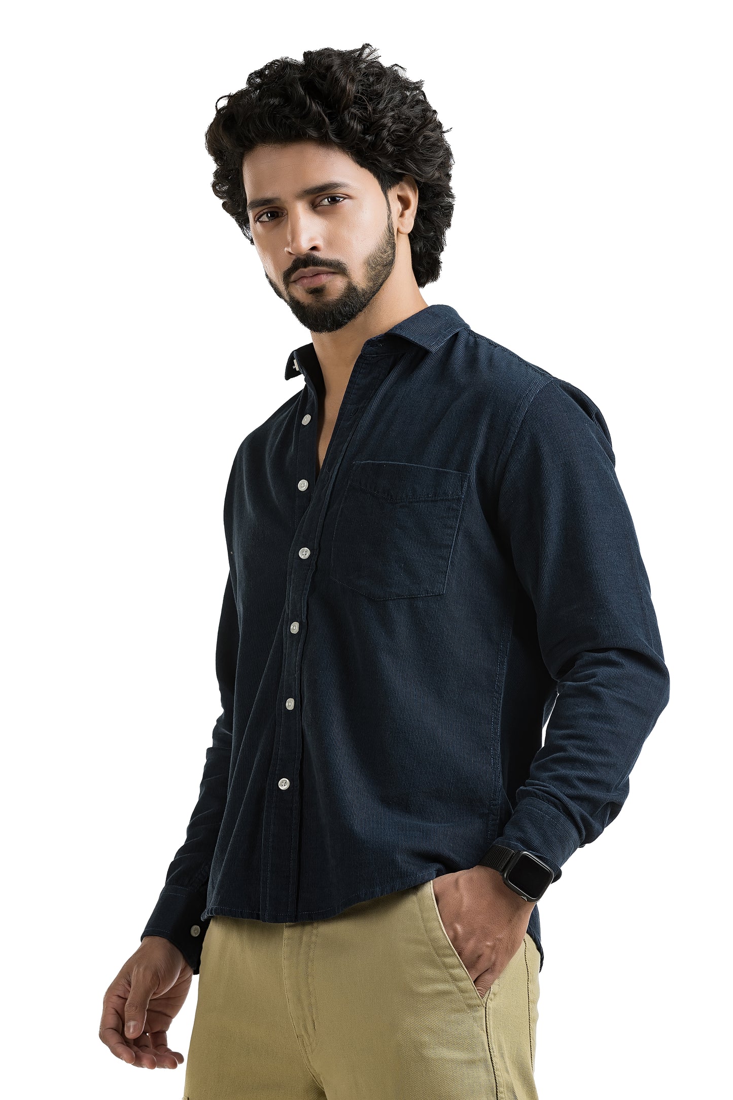 Dark Blue Corduroy Shirt