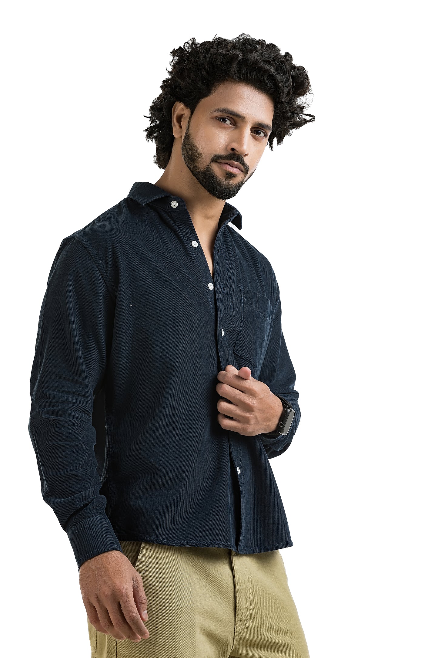 Dark Blue Corduroy Shirt