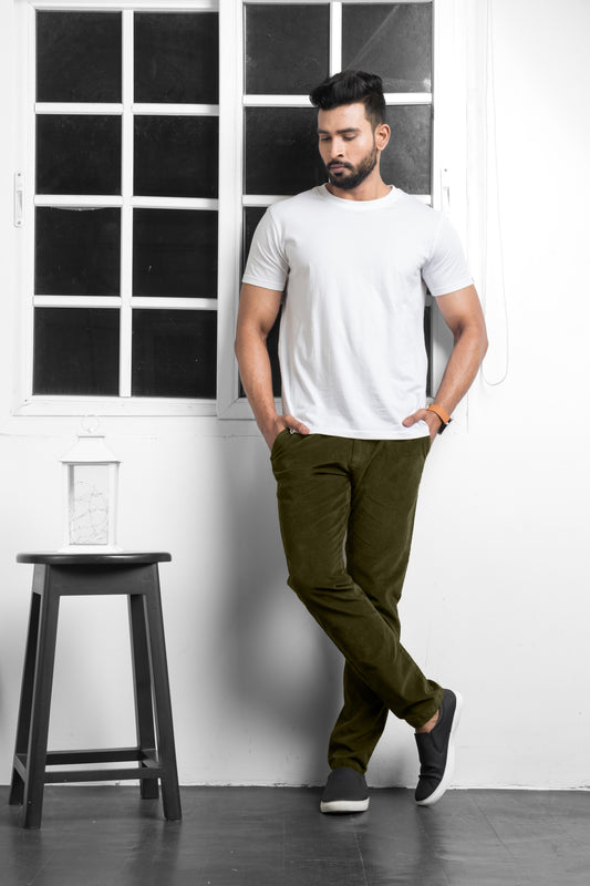 Olive Corduroy Chinos