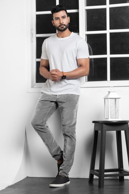 Grey Corduroy Chinos