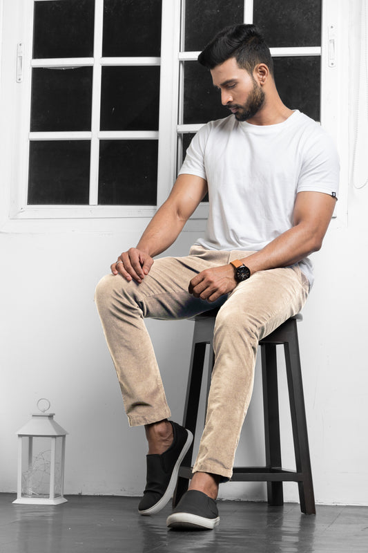 Beige Corduroy Chinos