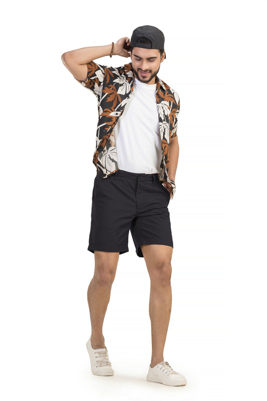 Dark Navy Cotton Shorts