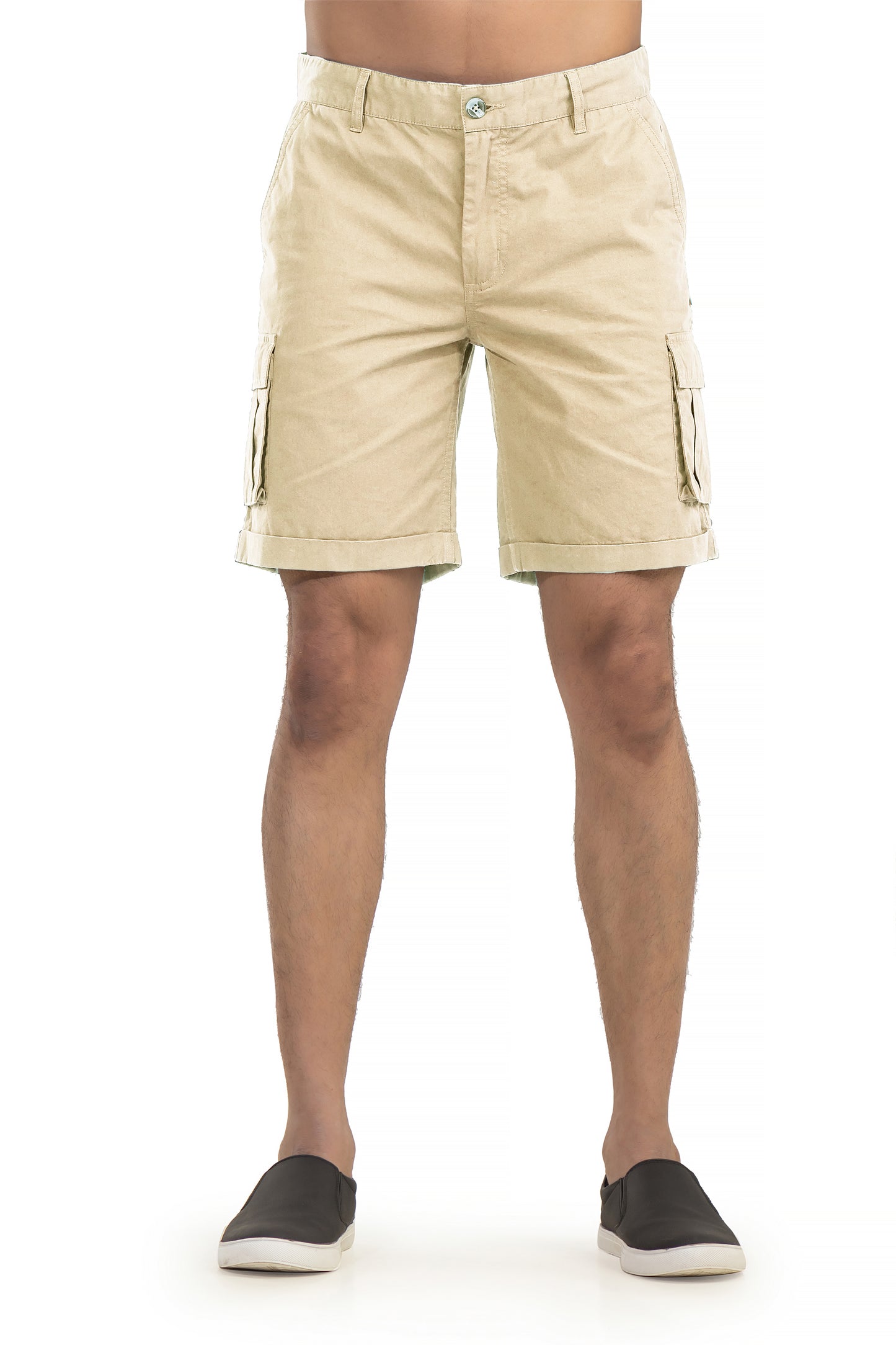 Beige Cotton Shorts