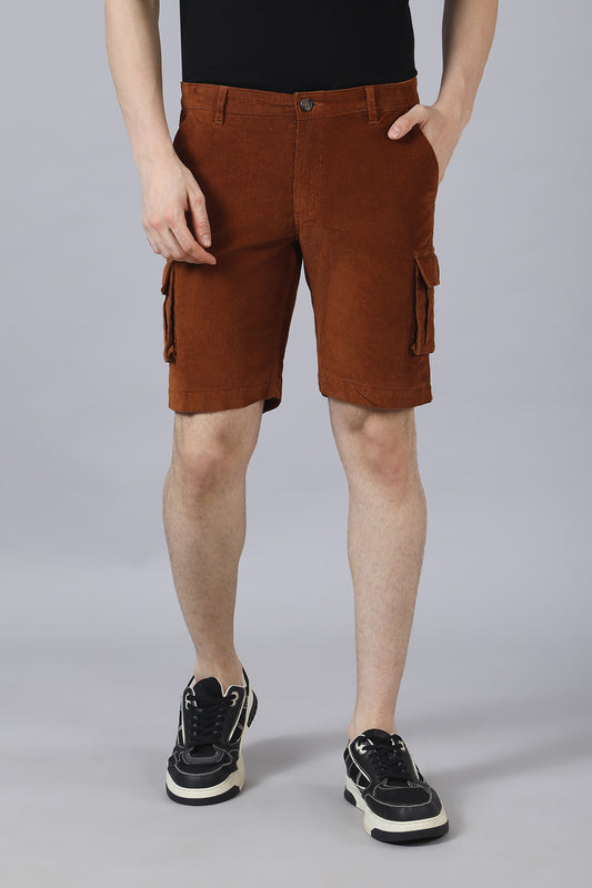 Rust Corduroy Shorts