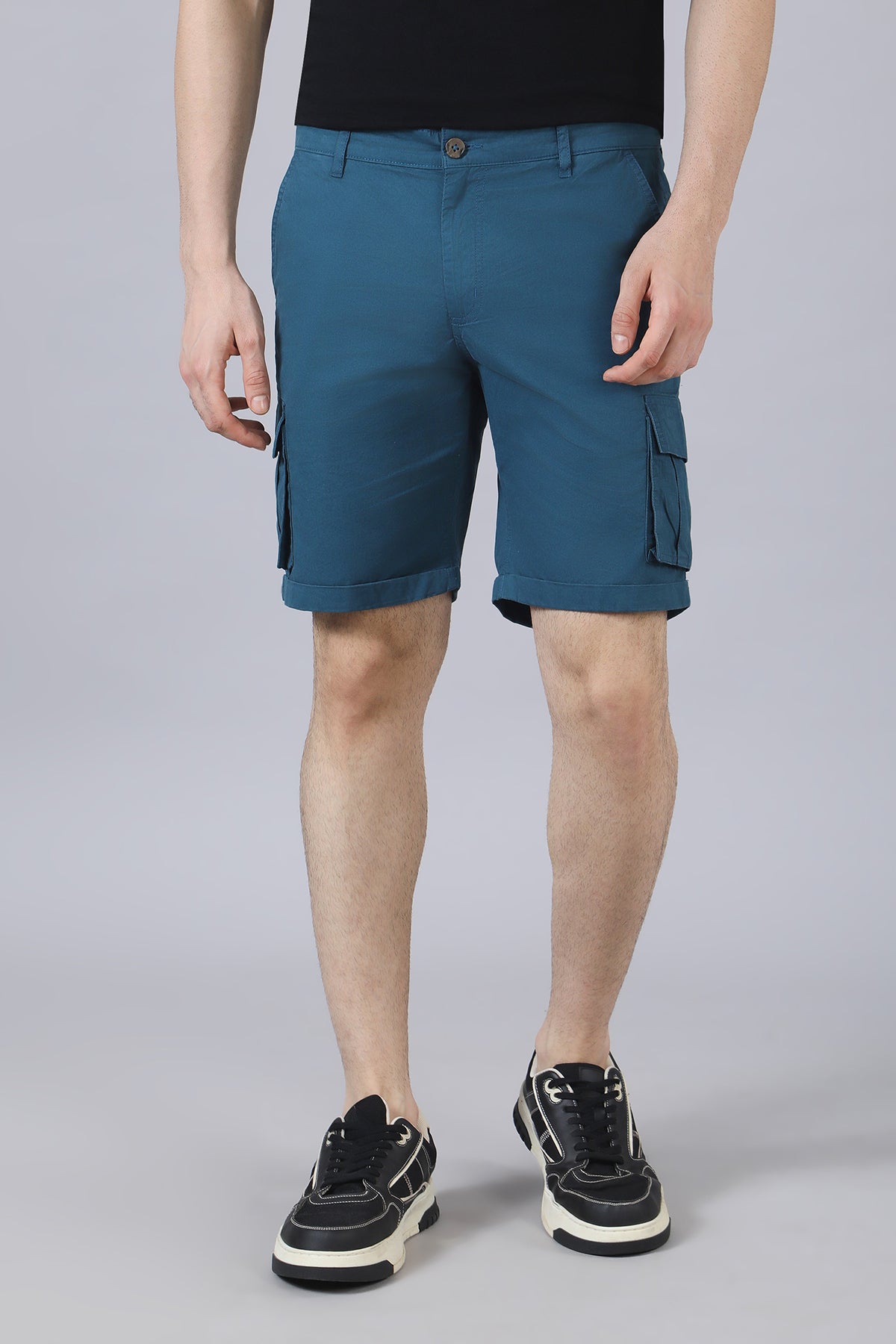 Light Blue Cotton Shorts