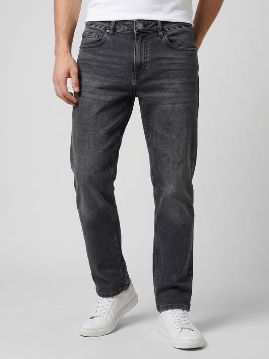 BELANO Men Black Mid-Rise Relaxed Fit Stretchable Jeans