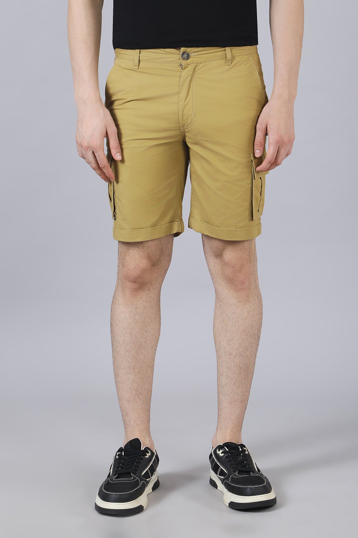 Khaki Cotton Shorts