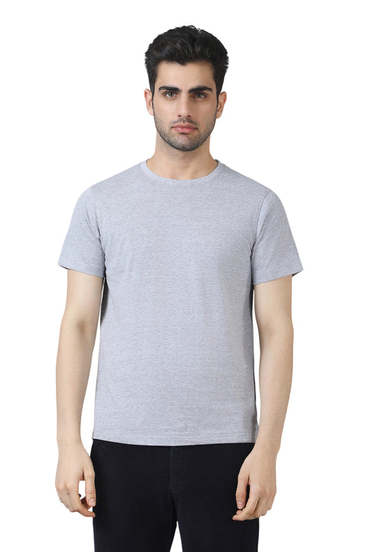 Grey Melange Cotton T-Shirt