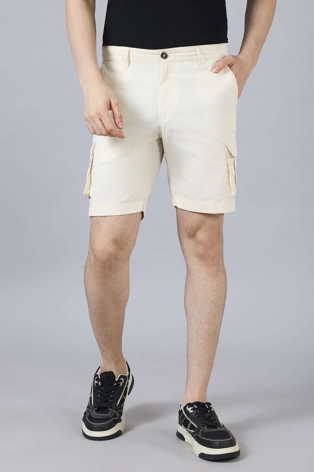 Beige Cotton Shorts