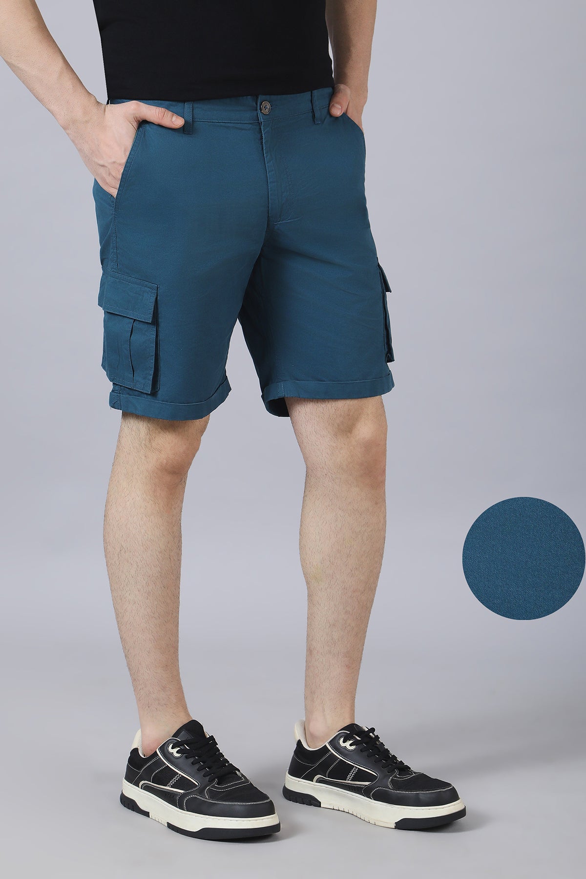Light Blue Cotton Shorts