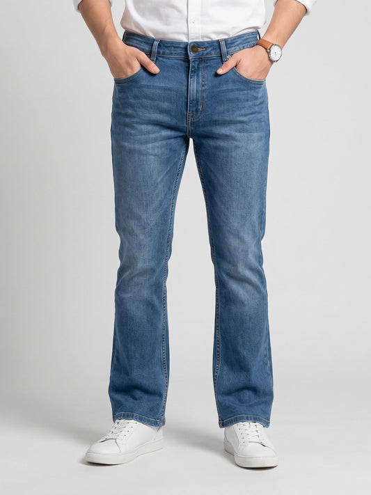 BELANO Men Blue Mid-Rise Bootcut Fit Stretchable Jeans