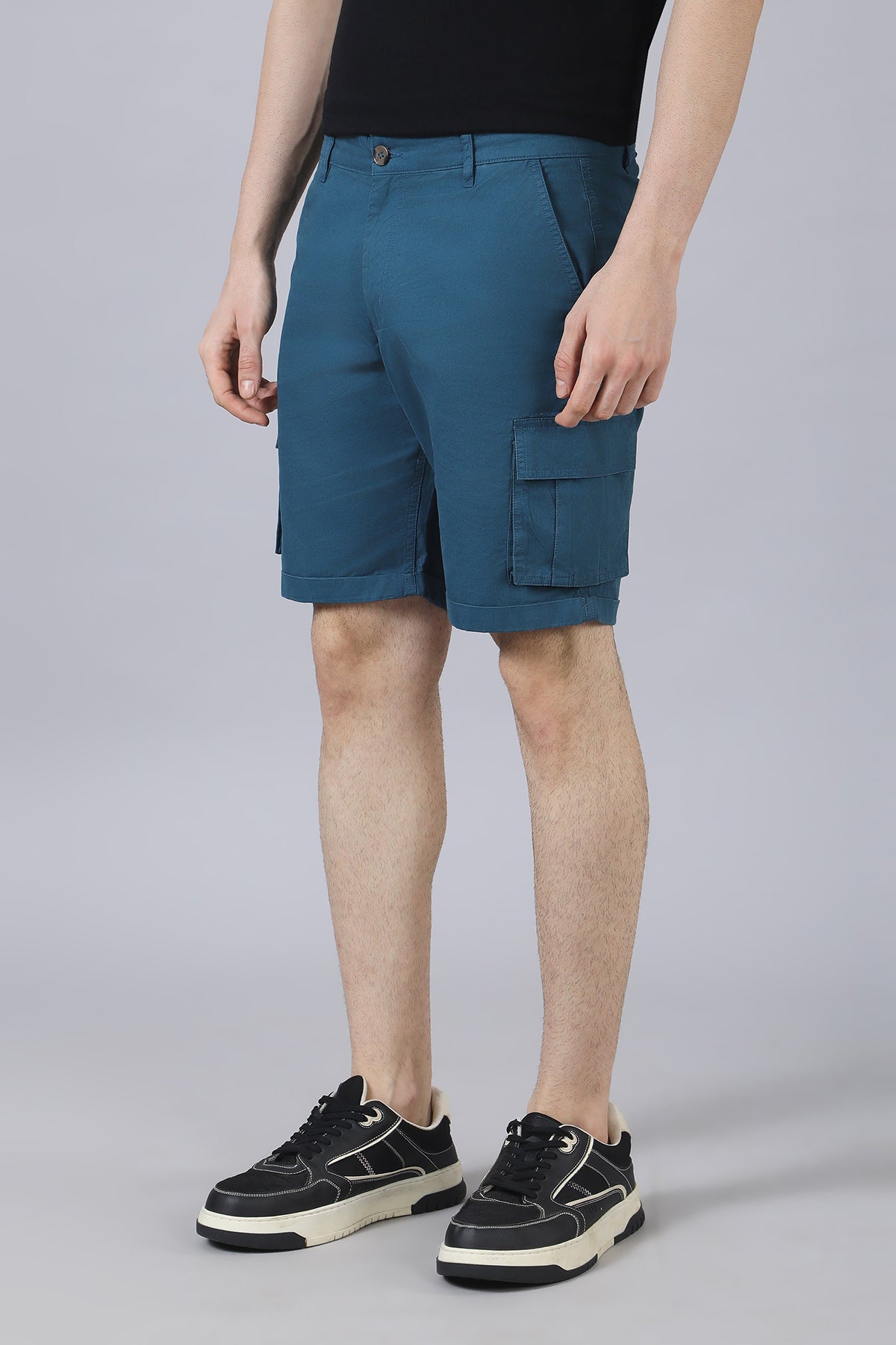 Light Blue Cotton Shorts
