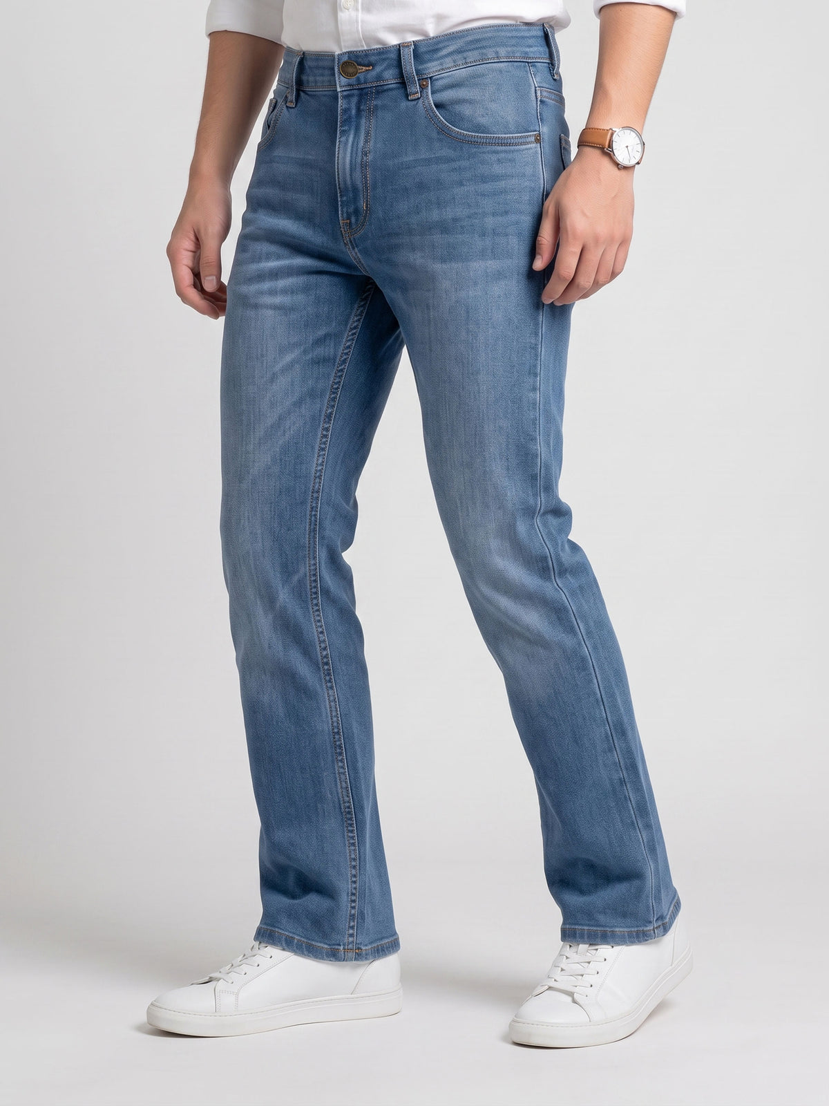 BELANO Men Blue Mid-Rise Bootcut Fit Stretchable Jeans