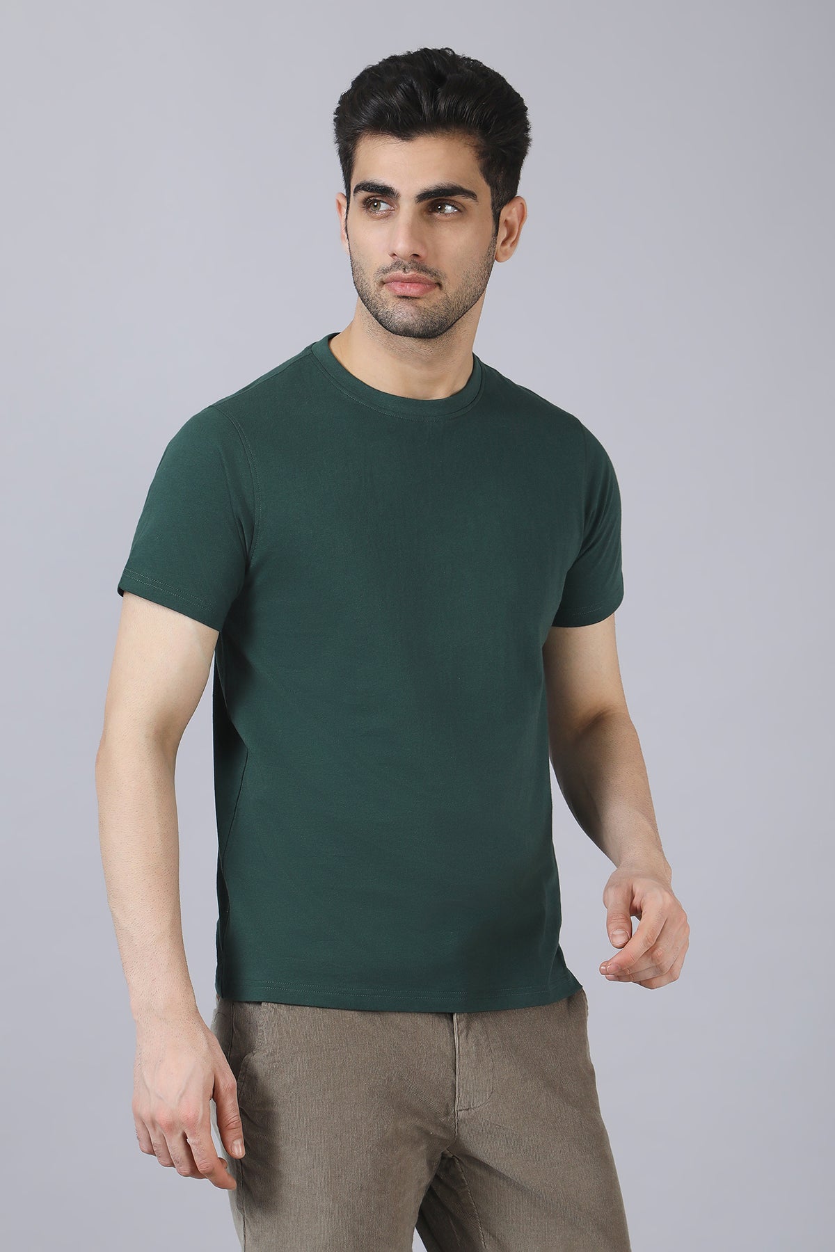 Dark Green Cotton T-Shirt