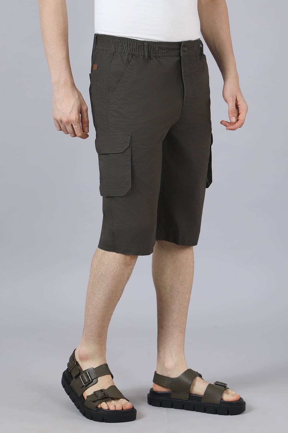 Olive Cargo Long Shorts