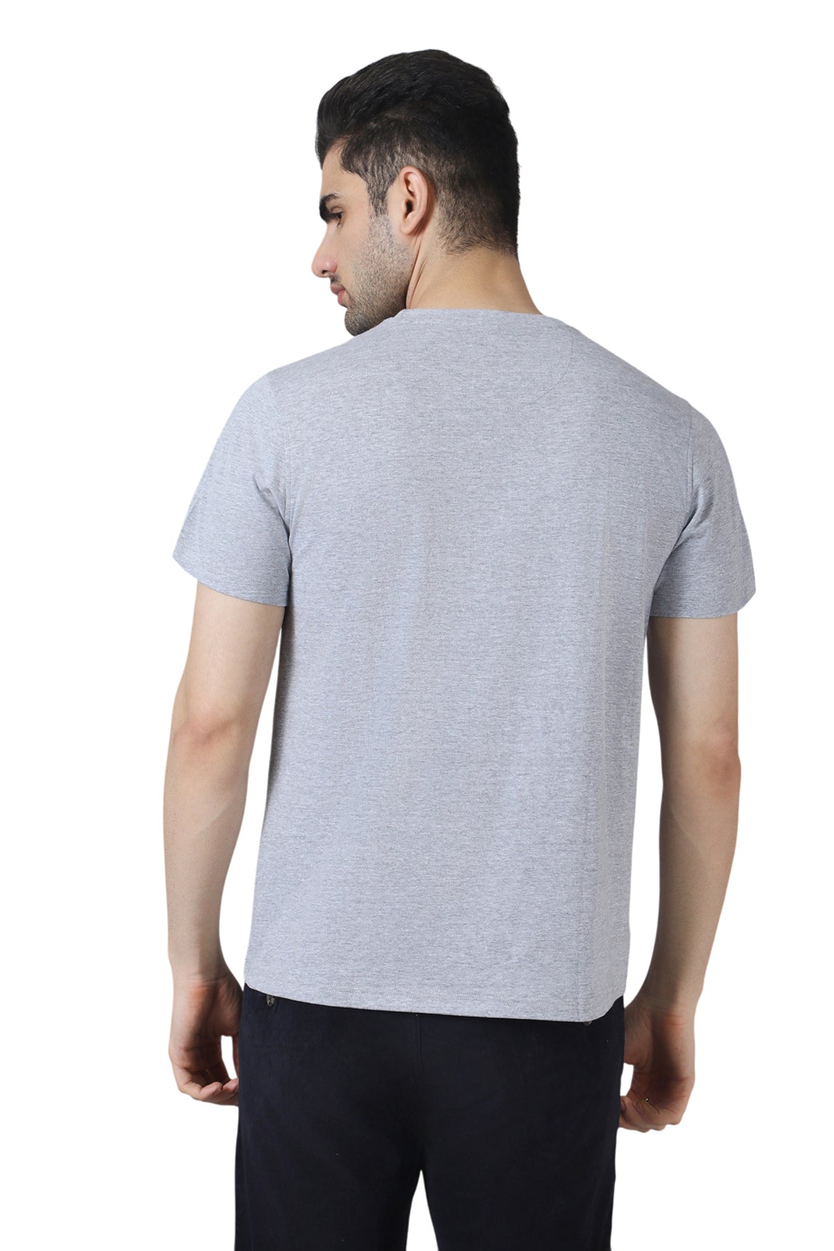 Grey Melange Cotton T-Shirt