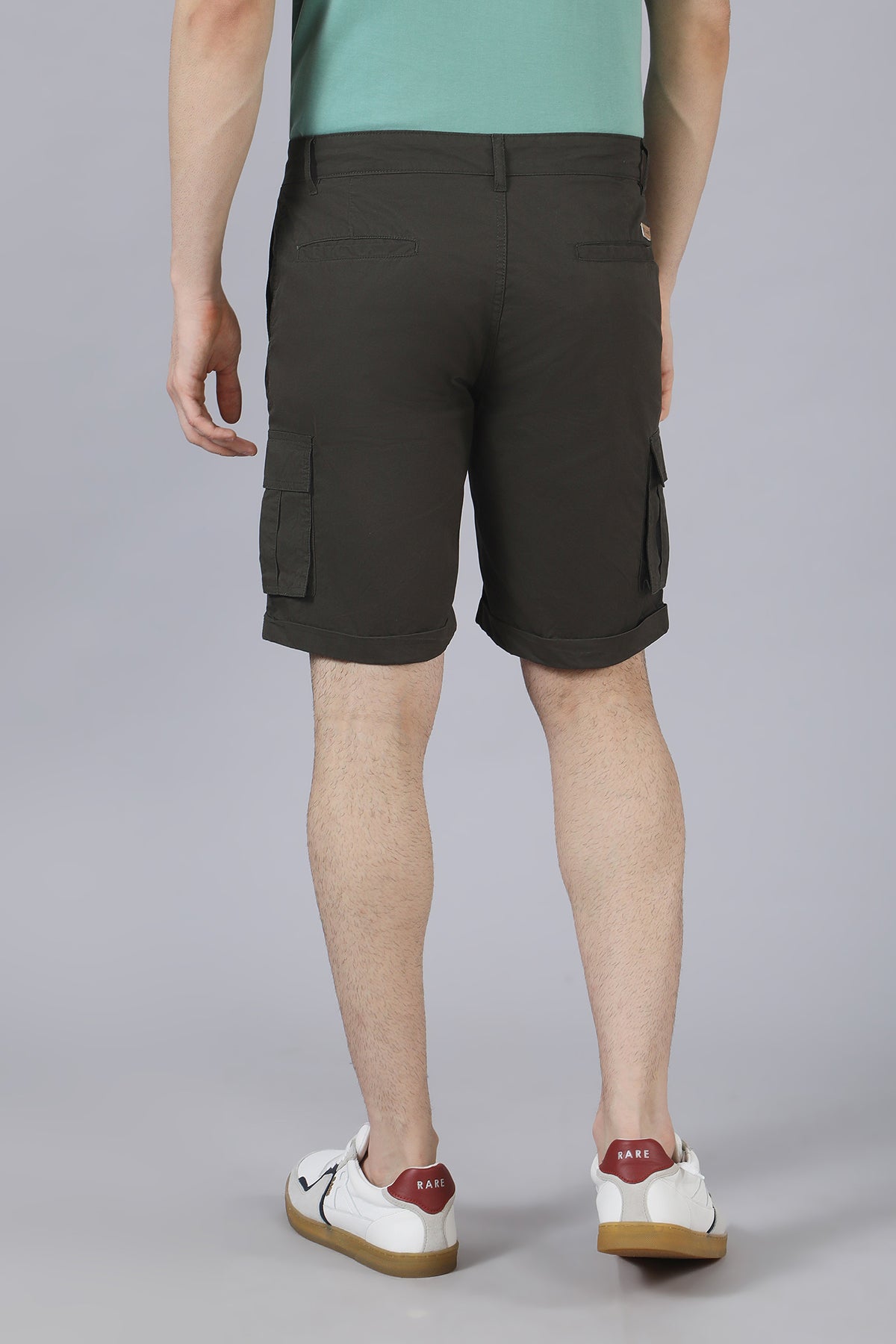 Olive Green Cotton Shorts