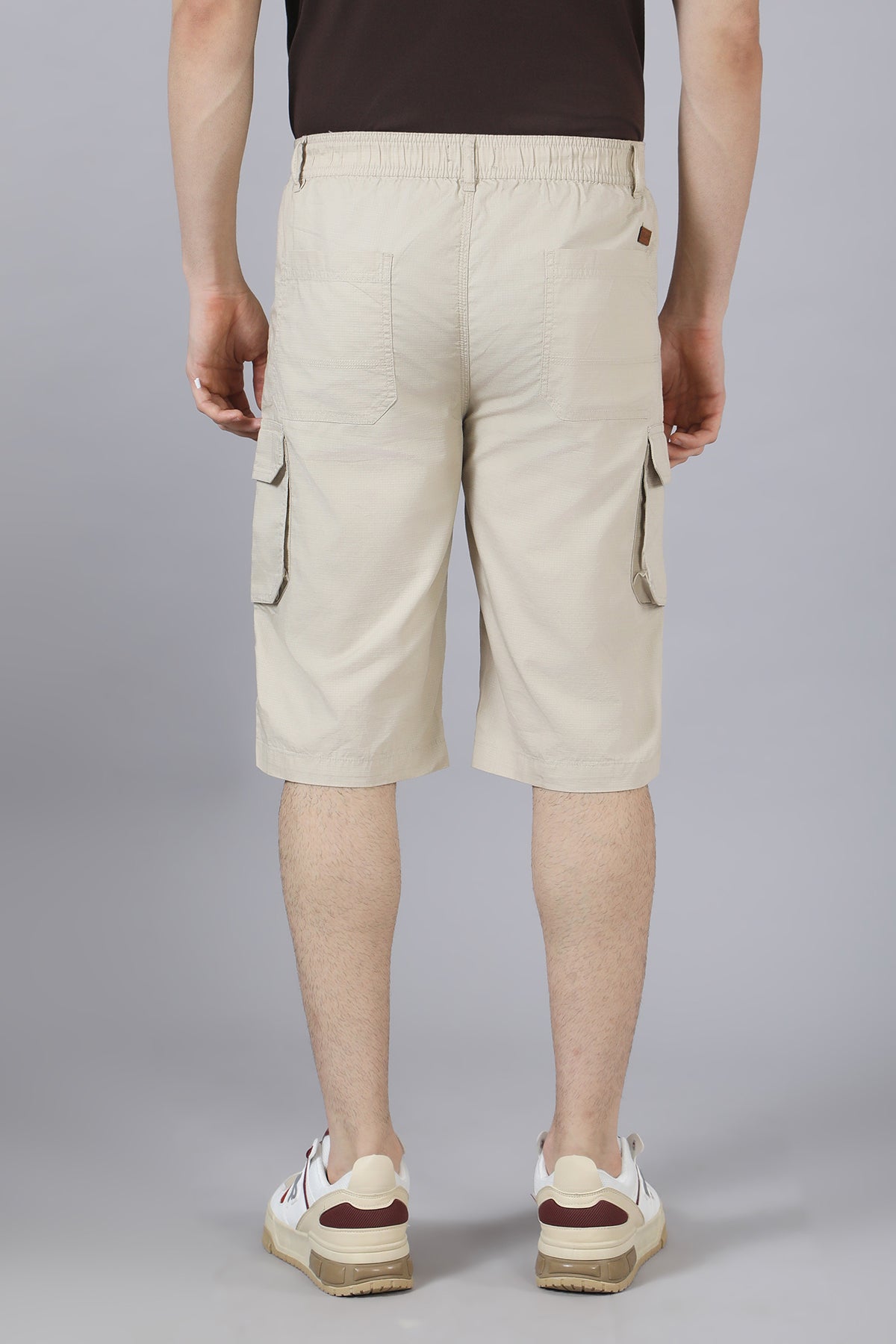 Beige Cargo Long Shorts