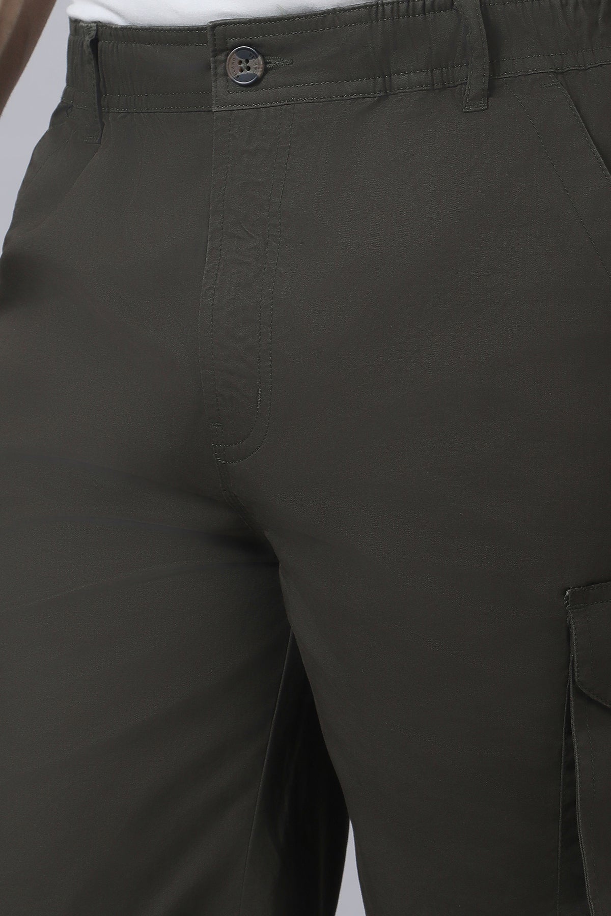 Olive Cargo Long Shorts