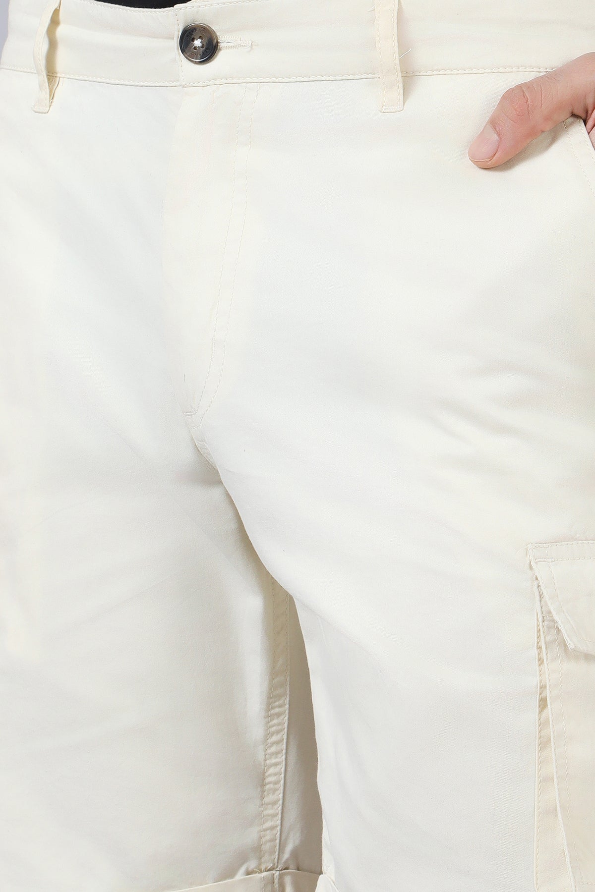 Beige Cotton Shorts