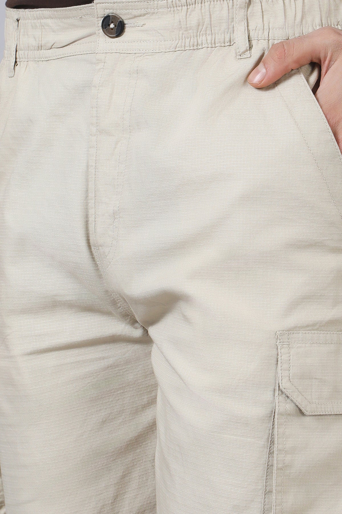 Beige Cargo Long Shorts