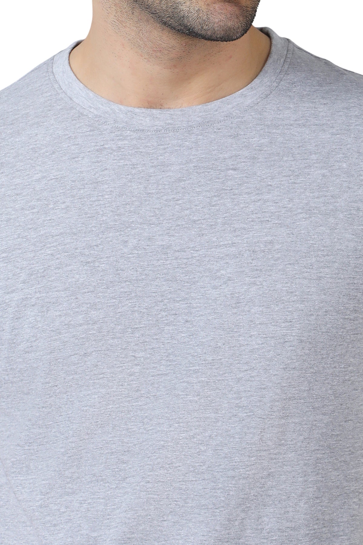 Grey Melange Cotton T-Shirt