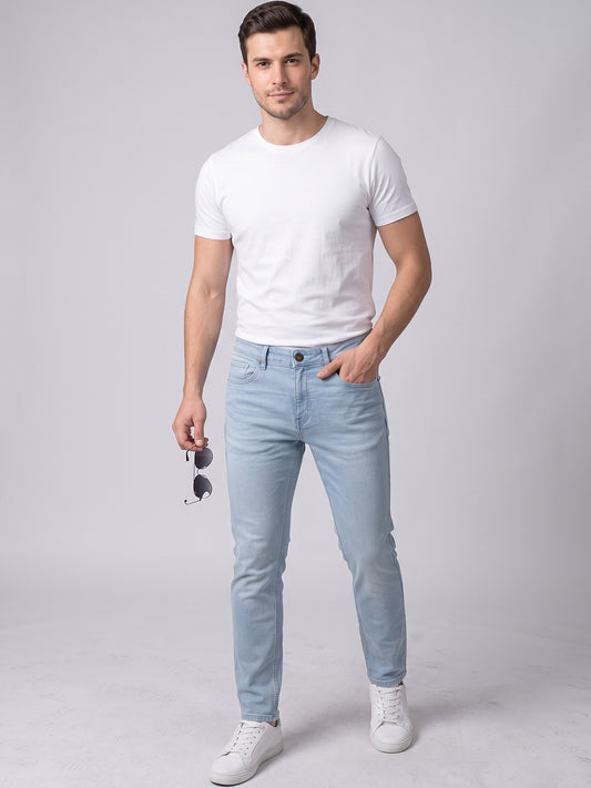 BELANO Men Blue Slim Fit Mid Rise Heavy Fade Stretchable Jeans